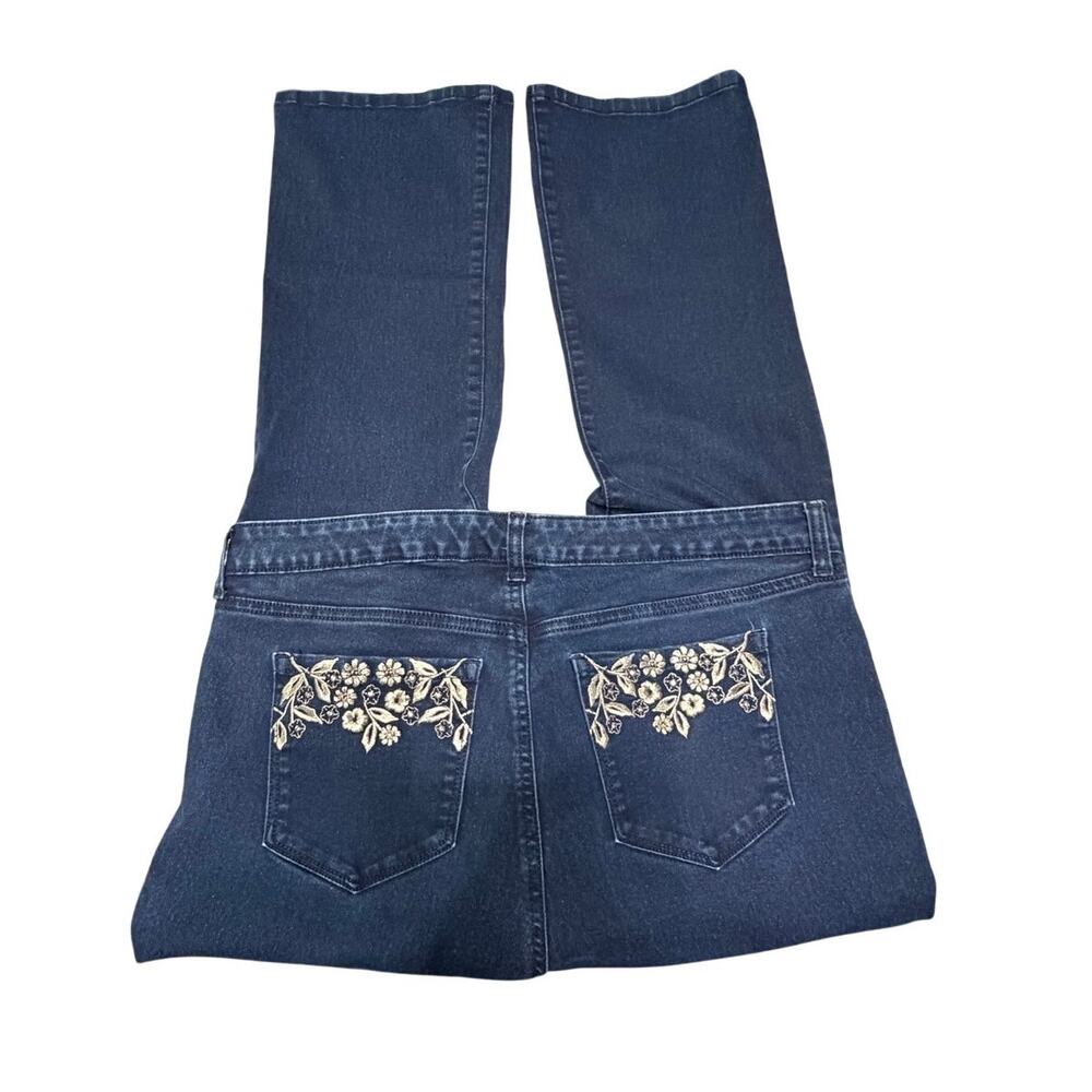 Style & Co. Embroidered Boot Leg Denim Jeans size 16W
